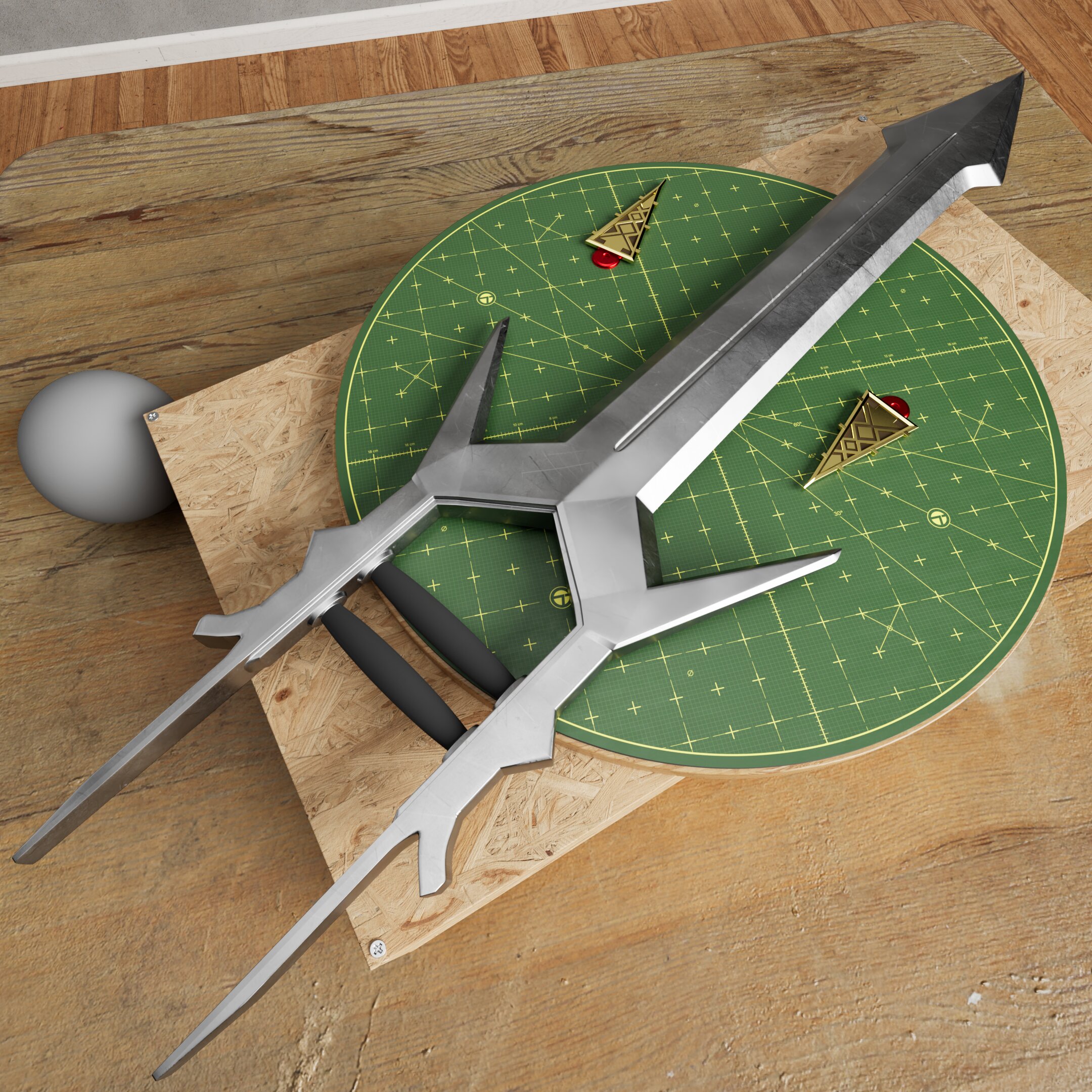 Ambessa Katar & Earrings STL Pack – Arcane Inspired 3D Print Files (Digital Download)